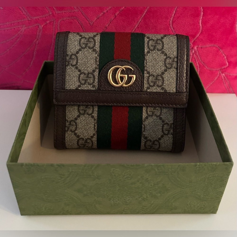 GUCCI OPHIDIA FRENCH FLAP WALLET